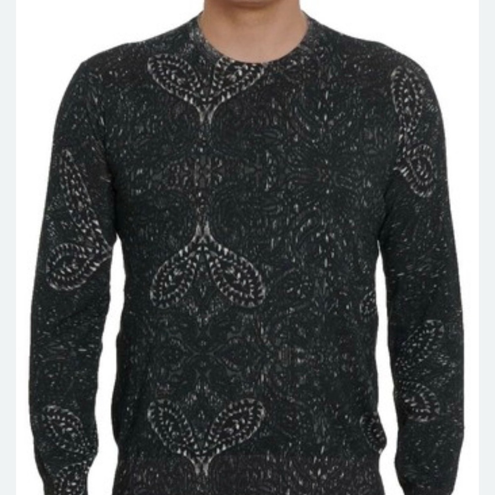 NWT- Robert Graham men’s Taurus Sweater. Size 3XL. Black and gray print